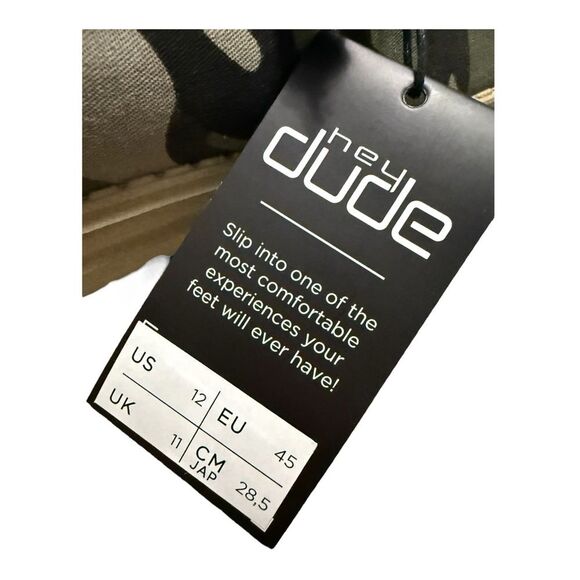 HEY DUDE Wally Shoes Sneakers Slip On Men’s Size 12 Multi Camo Camouflage NEW - Picture 9 of 9